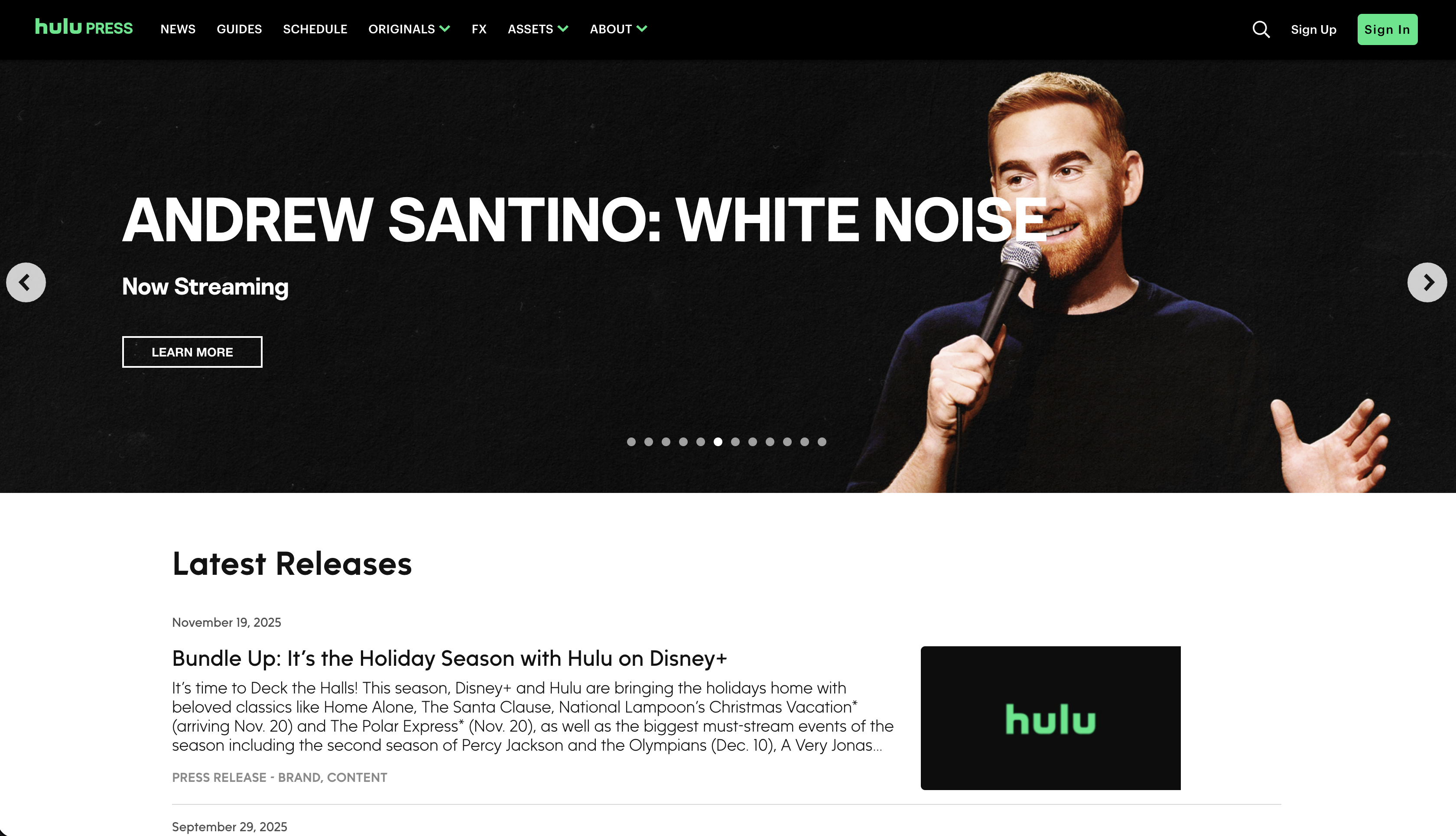 Hulu Press Site